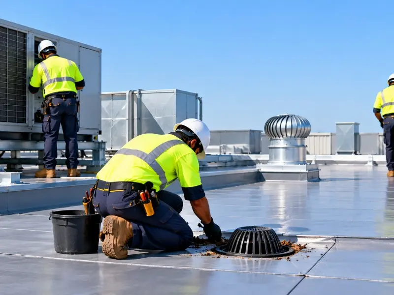Commercial Roof 6 Commercial flat roof membrane installation