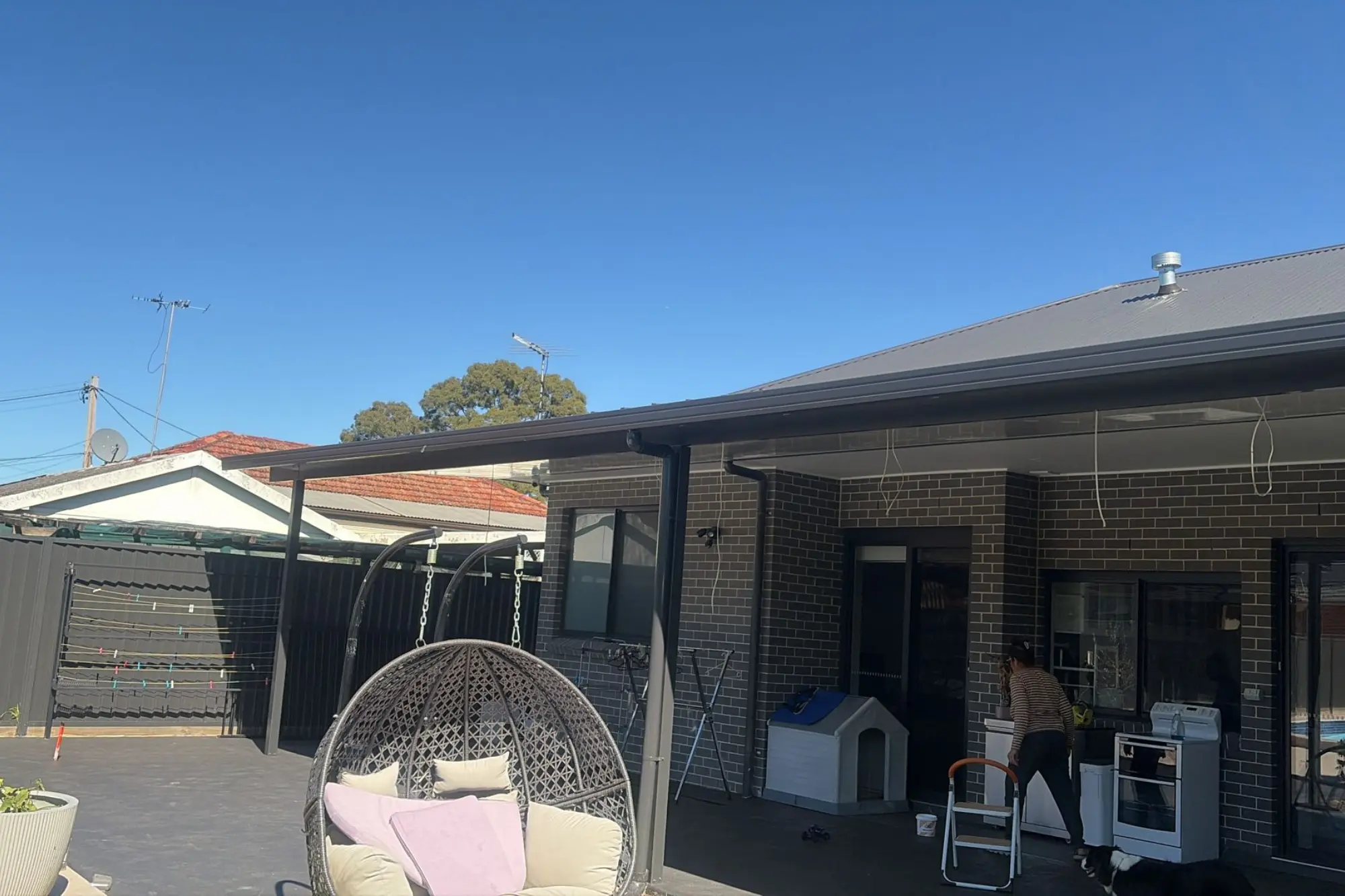 Pergola kit installed over a backyard alfresco area on a Sydney home
